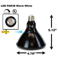PAR38 LED Light Bulb 18W 3000K Warm White - Black Finish  PAR38 LED Bulb, LED Bulbs, Light Bulbs, PAR38, PAR, LED,  Warm White, 3000K, LB-3002-BK-3K