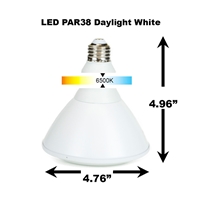 PAR38 LED Light Bulb 18W 6500K Daylight White - White Finish  PAR38 LED Bulb, LED Bulbs, Light Bulbs, PAR38, PAR, LED,  Daylight White, 6500K, LB-1002-WH-65K,  Grow Light Hydroponics