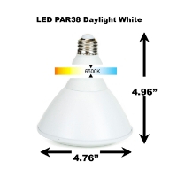 PAR38 LED Light Bulb 18W 6500K Daylight White - White Finish  PAR38 LED Bulb, LED Bulbs, Light Bulbs, PAR38, PAR, LED,  Daylight White, 6500K, LB-1002-WH-65K,  Grow Light Hydroponics