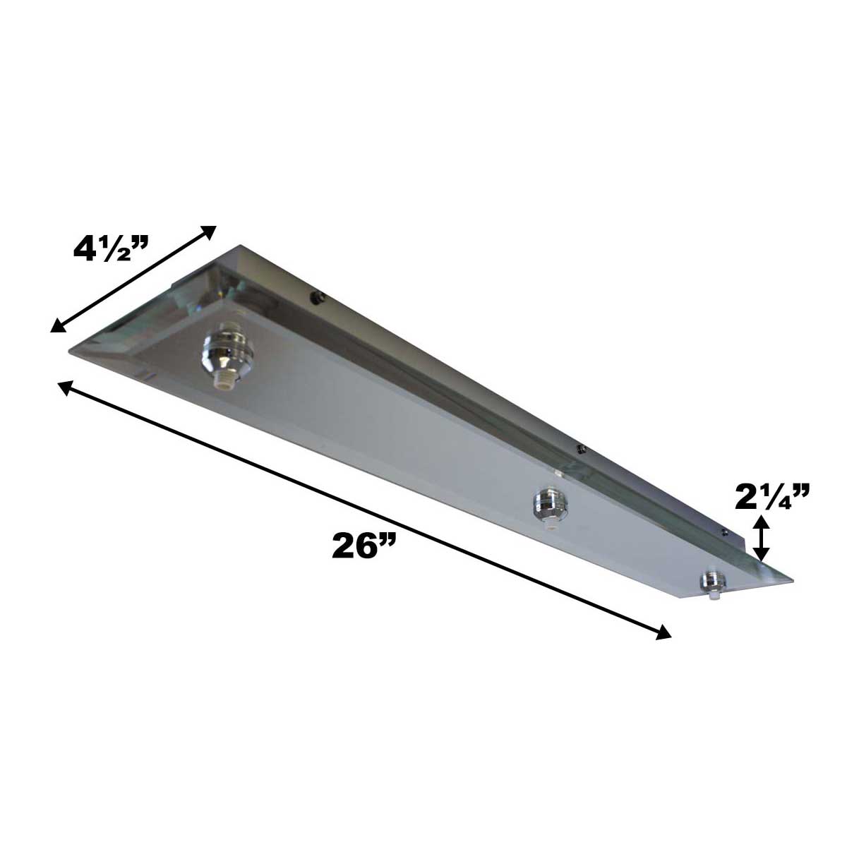 WAC Lighting 3-Point Rectangular Mirrored Canopy QMP-G3RE-MR