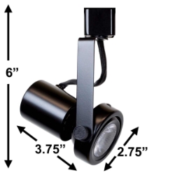 LED PAR20 Rear Loading Gimbal Ring Track Lighting Fixture Side View 50004-L20-3K-BK