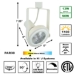 LED PAR38 Rear Loading Gimbal Ring Track Lighting Fixture 50006-L38-3K-WH Specification