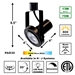 LED Rear Loading Gimbal Ring Track Lighting Fixture PAR30 50005-L30-3K-BK Specification