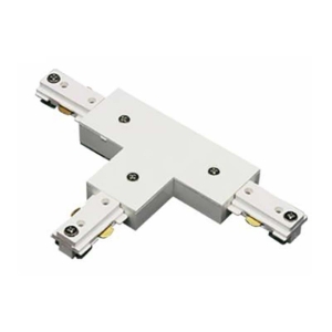 H System Single Circuit Track Lighting T-Shaped Connector Reverse Polarity 50091L White